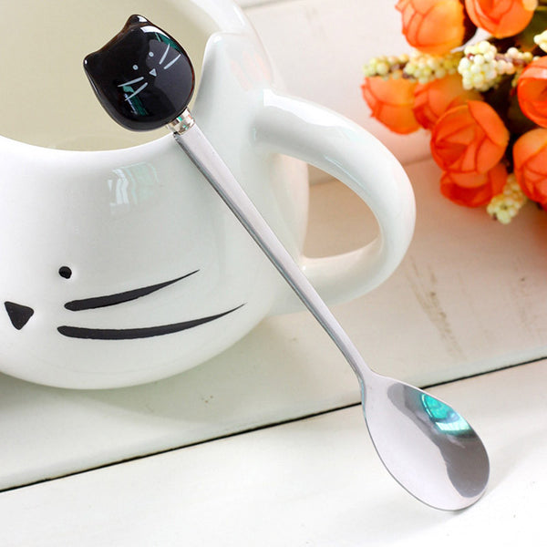 Cat Ceramic Handle Spoon