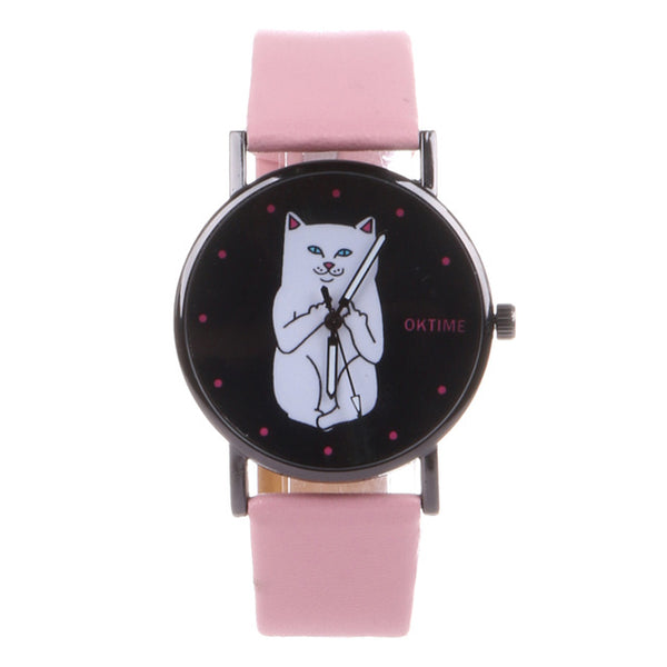 Women Fashion Cat Watch
