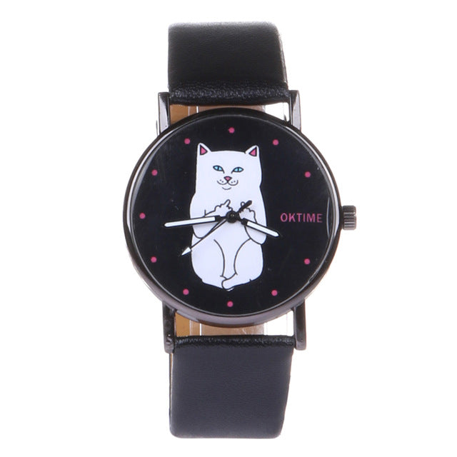 Women Fashion Cat Watch