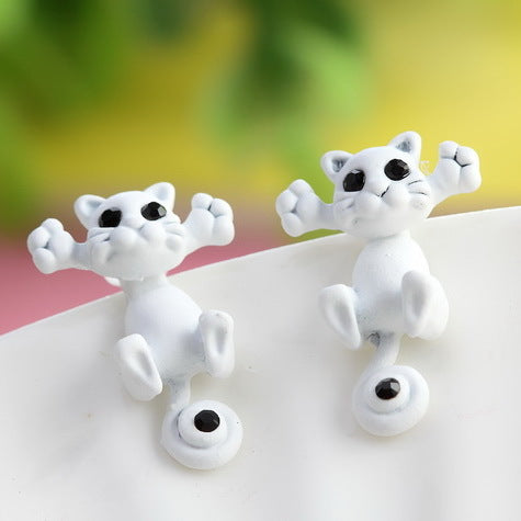 Multiple Color Cat Stud Earrings