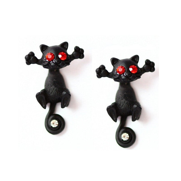 Multiple Color Cat Stud Earrings